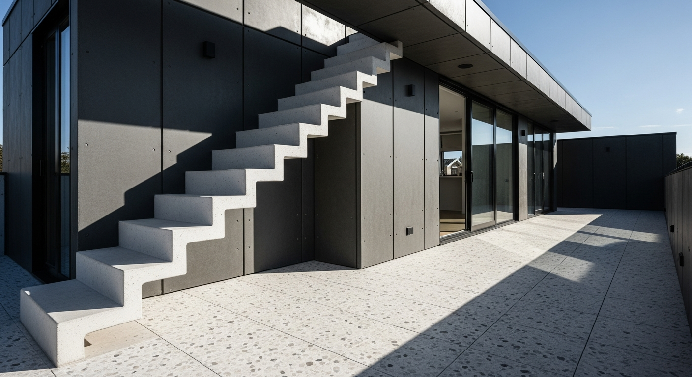 Precast Stairs and Lightweight Terrazzo Solutions for Modern Tiny Houses